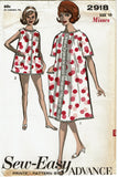Advance 2918: 1960s Uncut Robe & Shortie Pajamas Sz 31 B Vintage Sewing Pattern