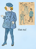 1930s Vintage Advance Sewing Pattern 2965 Cute Toddler Girls Coat & Hat Size 4