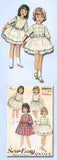 1960s Vintage Advance Sewing Pattern 2990 Toddler Girls Dress and Apron Size 4