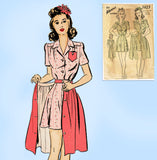 1940s Vintage Advance Sewing Pattern 3023 Cute WWII Misses Playsuit & Skirt 32B