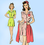 1940s Vintage Advance Sewing Pattern 3023 Cute WWII Misses Playsuit & Skirt 32B