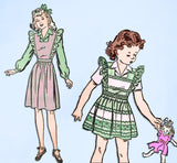 1940s Original Vintage Advance Pattern 3151 Uncut Toddler Girls Pinafore Dress 6