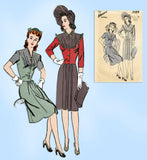 1940s Vintage Advance Sewing Pattern 3189 Uncut Misses Dinner Dress Size 36 Bust - Vintage4me2