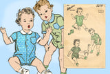 Advance 3219: 1940s Baby Boy or Girls Romper Sz 6 Months Vintage Sewing Pattern - Vintage4me2