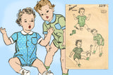 Advance 3219: 1940s Baby Boy or Girls Romper Sz 6 Months Vintage Sewing Pattern - Vintage4me2