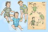 Advance 3219: 1940s Baby Boy or Girls Romper Sz 6 Months Vintage Sewing Pattern - Vintage4me2