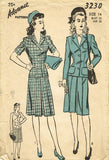 1940s Vintage Advance Sewing Pattern 3230 WWII Misses Suit Size 14 32 Bust - Vintage4me2