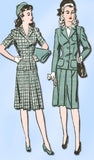 1940s Vintage Advance Sewing Pattern 3230 WWII Misses Suit Size 14 32 Bust - Vintage4me2