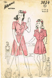 1940s Original Vintage Advance Pattern 3024 Uncut WWII Toddler Girls Play Suit 6