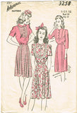 1940s Vintage Advance Sewing Pattern 3258 VTG Misses WWII Day Dress Size 12 - Vintage4me2