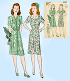 1940s Vintage Advance Sewing Pattern 3286 WWII Misses Shirtwaist Dress Size 34 B -Vintage4me2