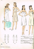 1940s Vintage Advance Sewing Pattern 3308 Misses WWII Slip with Bra Top Sz 32 B -Vintage4me2