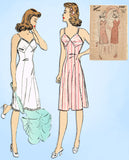 1940s Vintage Advance Sewing Pattern 3308 Misses WWII Slip with Bra Top Sz 32 B