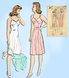 1940s Vintage Advance Sewing Pattern 3308 WWII Plus Size Slip w Bra Top 40 Bust -Vintage4me2