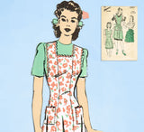 1940s Vintage Advance Sewing Pattern 3313 Misses Apron in 3 Styles Sz 32 34 Bust