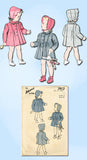 1940s Vintage Advance Sewing Pattern 3412 FF Baby Girls WWII Coat & Bonnet Sz 1 - Vintage4me2