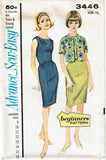 Advance 3446: 1960s Uncut Misses Sheath Dress Sz 33 Bust Vintage Sewing Pattern