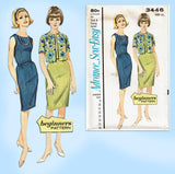 Advance 3446: 1960s Uncut Misses Sheath Dress Sz 33 Bust Vintage Sewing Pattern