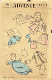 Advance 3453: 1940s Cute Baby's Layette Set w Booties Vintage Sewing Pattern - Vintage4me2