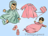 Advance 3453: 1940s Cute Baby's Layette Set w Booties Vintage Sewing Pattern - Vintage4me2