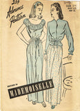 1940s Vintage Misses Nightgown & Bedjacket 1948 Advance Sewing Pattern Size 14