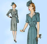 1940s Vintage Advance Sewing Pattern 3486 Chic Plus Size Street Dress Sz 44 Bust