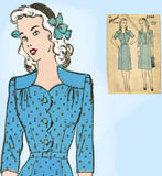 1940s Vintage Advance Sewing Pattern 3666 Plus Size WWII Scalloped Dress 42 Bust -Vintage4me2