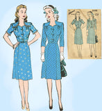 1940s Vintage Advance Sewing Pattern 3666 Plus Size WWII Scalloped Dress 42 Bust -Vintage4me2