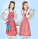 1940s Vintage Advance Sewing Pattern 3710 Rare Misses Full Bib Apron Size Small