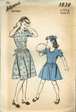 1940s Vintage Advance Sewing Pattern 3830 Toddler Girls Sweetheart Dress Size 6 - Vintage4me2