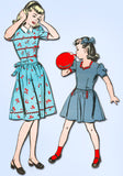 1940s Vintage Advance Sewing Pattern 3830 Toddler Girls Sweetheart Dress Size 6 - Vintage4me2