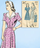 1940s Vintage Advance Sewing Pattern 3866 Misses WWII Shirtwaist Dress Size 38 B -Vintage4me2