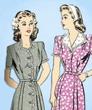 1940s Vintage Advance Sewing Pattern 3866 Misses WWII Shirtwaist Dress Size 38 B -Vintage4me2