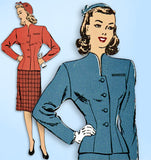 1940s Original Vintage Advance Sewing Pattern 3919 Uncut Misses WWII Suit Sz 32B