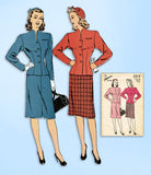 1940s Original Vintage Advance Sewing Pattern 3919 Uncut Misses WWII Suit Sz 32B