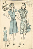 1940s Vintage Advance Sewing Pattern 3929 Uncut WWII Misses Street Dress Size 18 36 B - Vintage4me2