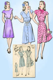 1940s Vintage Advance Sewing Pattern 3929 Uncut WWII Misses Street Dress Size 18 36 B - Vintage4me2