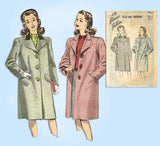 1940s Vintage Advance Sewing Pattern 3942 Teenage Misses WWII Over Coat Sz 33 B -Vintage4me2