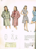 1940s Vintage Advance Sewing Pattern 3942 Teenage Misses WWII Over Coat Sz 33 B -Vintage4me2