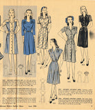 1940s Vintage Advance Sewing Pattern 3951 Uncut WWII Misses Wrap Dress Sz 30 B - Vintage4me2