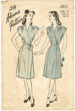 1940s Vintage Advance Sewing Pattern 3951 Cute WWII Misses Wrap Dress Sz 32 B
