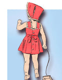 1940s Vintage Advance Sewing Pattern 3984 Uncut Girls Sun Dress & Bonnet Size 6