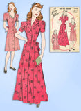 1940s Vintage Advance Sewing Pattern 3996 Uncut Teenage Misses Housecoat Size 14