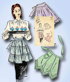 1940s Vintage Advance Sewing Pattern 4025 Misses Cocktail Apron Set Size Medium - Vintage4me2