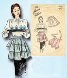 1940s Vintage Advance Sewing Pattern 4025 Misses Cocktail Apron Set Size Medium - Vintage4me2