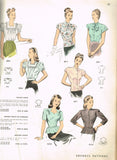 1940s Vintage Advance Sewing Pattern 4044 Misses WWII Peplum Blouse Size 32 Bust -Vintage4me2