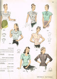 1940s Vintage Advance Sewing Pattern 4044 Misses WWII Peplum Blouse Size 32 Bust -Vintage4me2