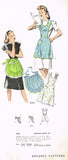 1940s Vintage Advance Sewing Pattern 4054 WWII Misses Apron Set Size MED