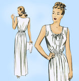 1940s Vintage Advance Sewing Pattern 4089 Easy and Pretty Misses Nightgown 32 B