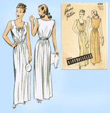 1940s Vintage Advance Sewing Pattern 4089 Easy and Pretty Misses Nightgown 32 B